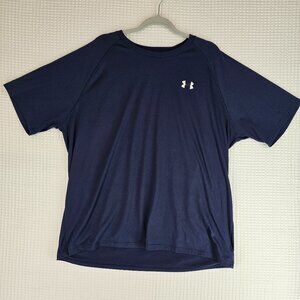 Under Armour Mens Navy Blue T-shirt 2X XXL polyester heat gear
